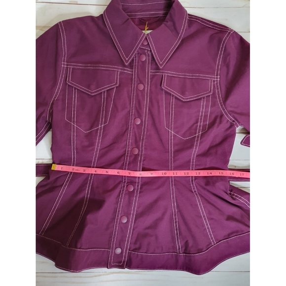 NWT! Stine Goya Purple Denim Belted Jacket, Organic Cotton, Size Small - Picture 13 of 16